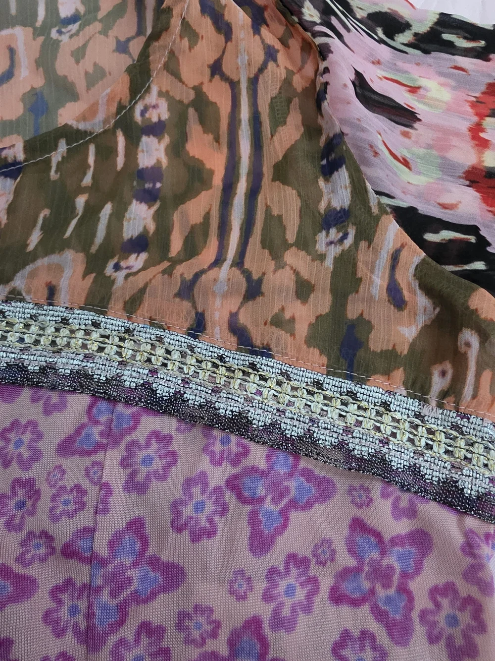 Free People Multicolor Printed Boho Tunic in Pink, Purple, Olive & Brown
